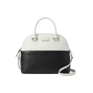 Kate Spade Grove Street Carli Two Tone Leather Crossbody Satchel Black Cream
